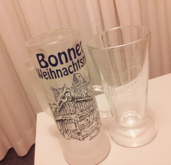 Glasses from the Christmas market in Bonn,Germany.