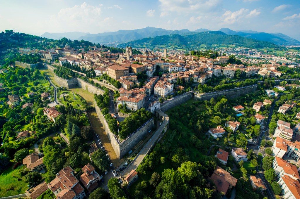Bergamo's Venetian fortress walls are still preserved - Read how you can explore bergamo and oteher towns on a road trip in Northern italy