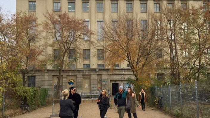 Visitors waiting outside Berghain in Berlin
