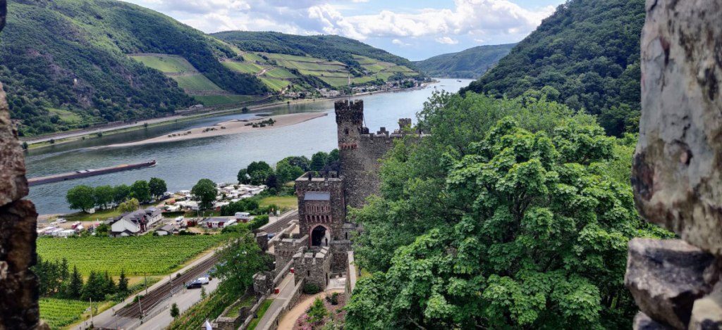 Burg Reichenstein is a beautiful castle in Germany along the river Rhine