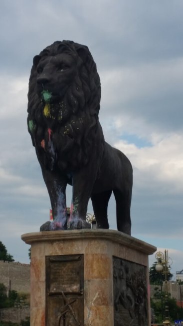 Lion statue in Skopje- Things to do in Macedonia