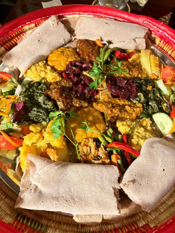 Ethiopian platter for sharing : Foods that bring people together