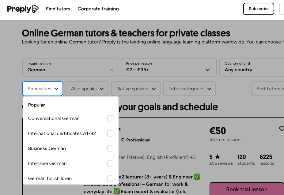 Learning German 1:1 - with Preply