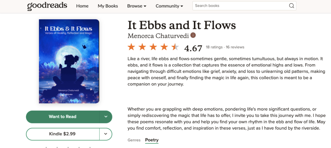 GoodReads reviews for It Ebbs and It Flows: A pocketbook of illustrated poetry perfect as a thoughtful gift.