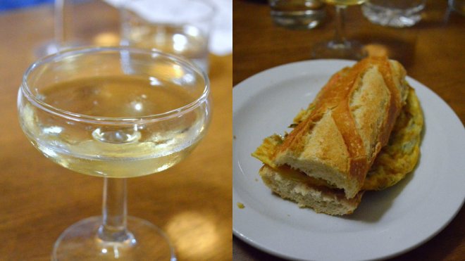 spanish cava and botifarra sandwich