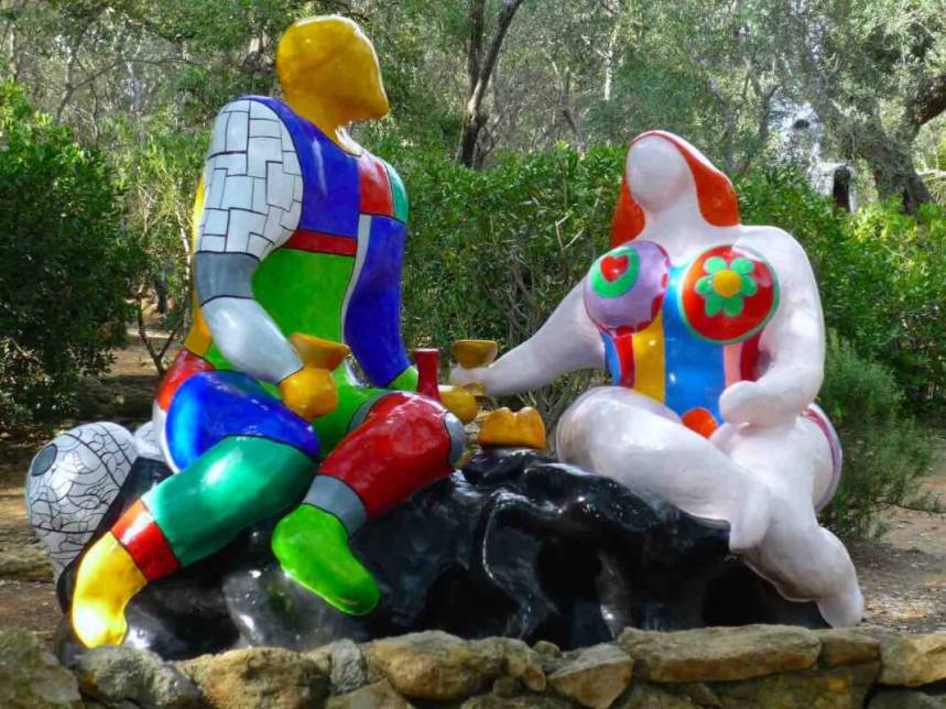 Colourful ceramic figures in Niki de Saint Phalle's Tarot Garden at Capalbio